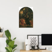 Delacroix - Jacob worstelt met de engel Poster (Thuiskantoor)