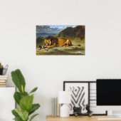 Delacroix - Lion die een geit wil Poster (Thuiskantoor)