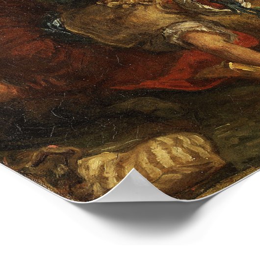 Delacroix - Lion Hunt 1855 Poster (Hoek)