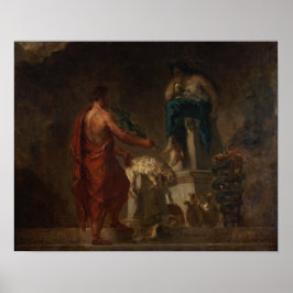 Delacroix - Lycurgus die de Pythia raadpleegt Poster