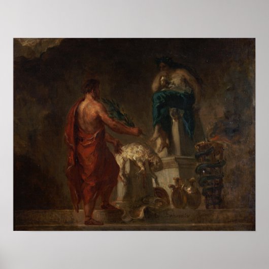 Delacroix - Lycurgus die de Pythia raadpleegt Poster (Voorkant)
