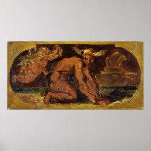 Delacroix - Mercurius-schets voor de Vredessalon Poster