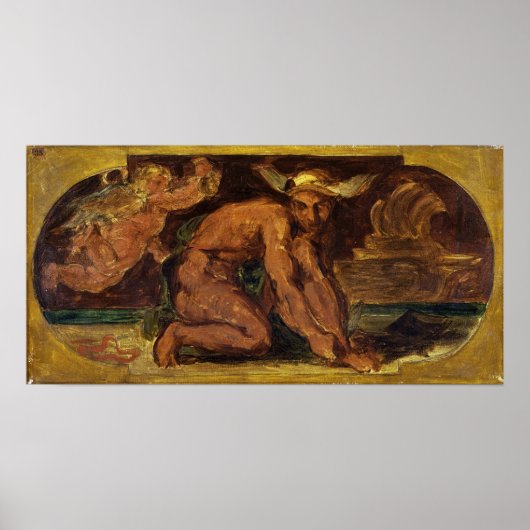 Delacroix - Mercurius-schets voor de Vredessalon Poster (Voorkant)