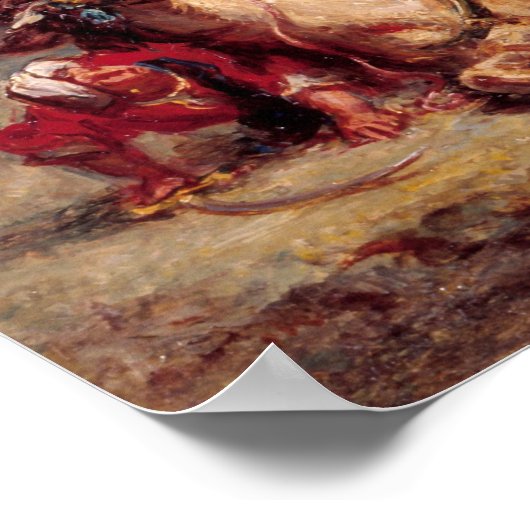 Delacroix - onderzoek naar Lowen Hunt St Gallen Poster (Hoek)