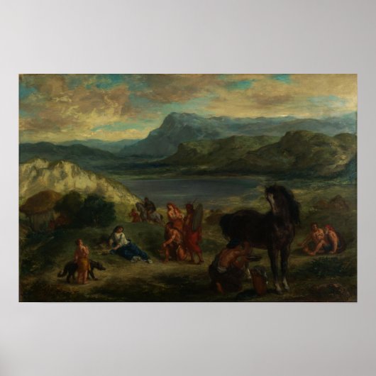 Delacroix - Ovidius onder de Scythen 1859 Poster (Voorkant)