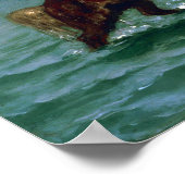 Delacroix - paarden die uit het Zee komen Poster (Hoek)