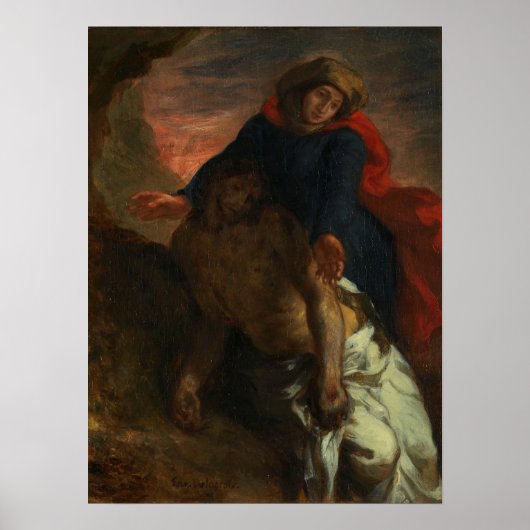Delacroix - Pieta 1850 Poster (Voorkant)