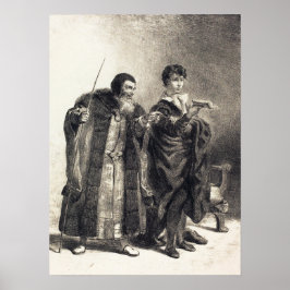 Delacroix - Polonius en Hamlet (Wet II Scene II).. Poster