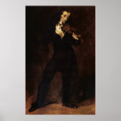 Delacroix - portret van Paganini Poster (Voorkant)