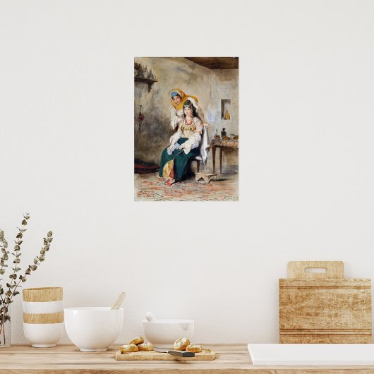Delacroix - Saada vrouw van Abraham Ben Chimol en  Poster (Keuken)