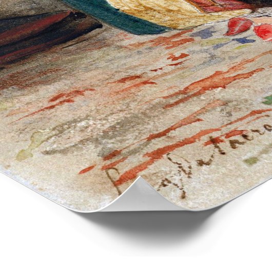 Delacroix - Saada vrouw van Abraham Ben Chimol en Poster (Hoek)