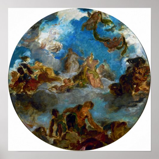 Delacroix - Schets Voor Vrede Daalt Neer Op Aarde Poster (Voorkant)