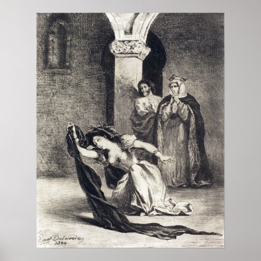 Delacroix - Song van Ophelia (Act IV Scene V) ... Poster (Voorkant)