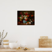 Delacroix - stilstaand leven met Dahlias 1835 Poster (Keuken)