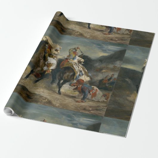 Delacroix The Combat of the Giaour and Hassan Cadeaupapier (Uitgerold)