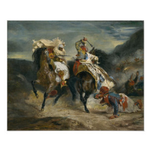 Delacroix The Combat of the Giaour and Hassan Foto Afdruk