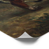 Delacroix - Tijger speelt met een schildpad Poster (Hoek)