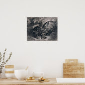 Delacroix - Wilde paarden gekapt door een tijger Poster (Keuken)