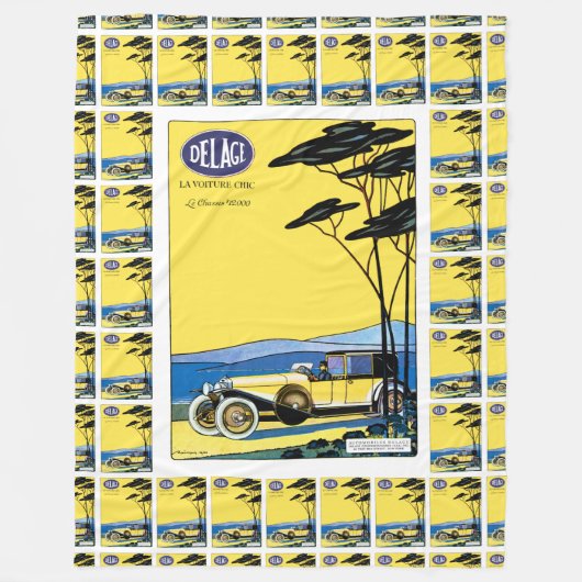 Delage ~ La Voiture Chic Fleece Deken (Voorkant)