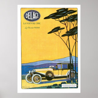 Delage Le Voiture Automobile Ad  Art Poster