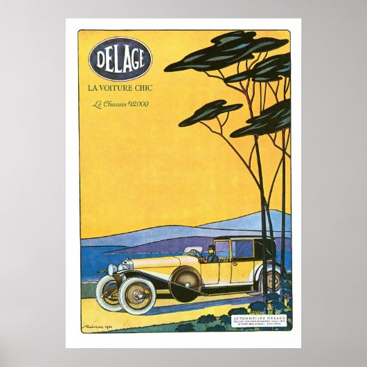 Delage Le Voiture Automobile Ad  Art Poster (Voorkant)