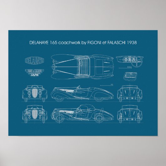 Delahaye 165 Figoni et Falaschi Poster (Voorkant)