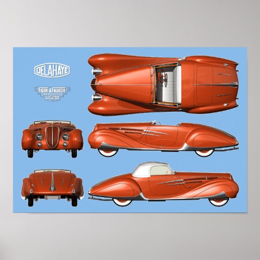 Delahaye 165 Figoni et Falaschi Poster (Voorkant)