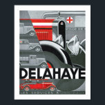Delahaye Art Deco Automobile Ad Poster<br><div class="desc">Art Deco-gestileerde advertentie voor Delahaye Motors uit frankrijk,  met een cubistische compositie in een spel van donker en licht,  vormen en holtes.</div>