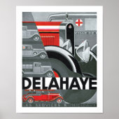 Delahaye Art Deco Automobile Ad Poster (Voorkant)