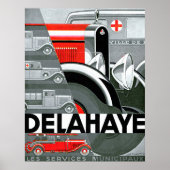 Delahaye ~  automatische reclame poster (Voorkant)