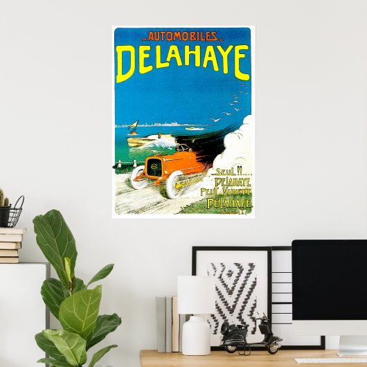 Delahaye-autoreclame. Poster (Thuiskantoor)