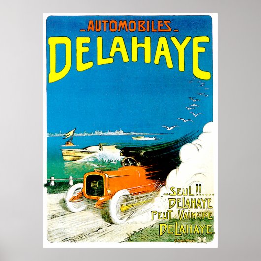 Delahaye-autoreclame. Poster (Voorkant)