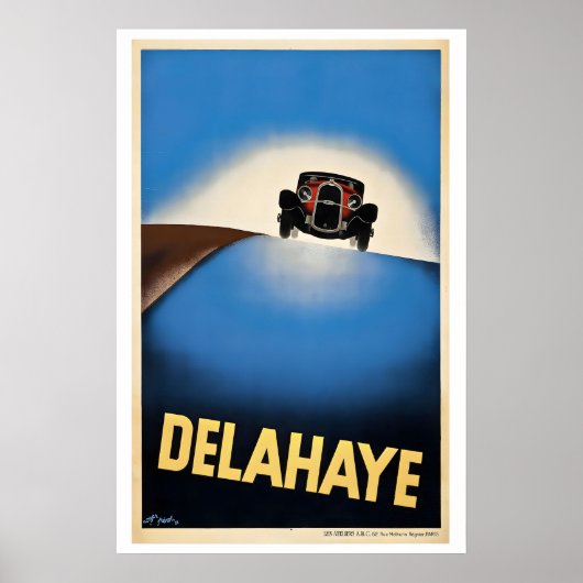 Delahaye - Poster Oude Auto (Voorkant)