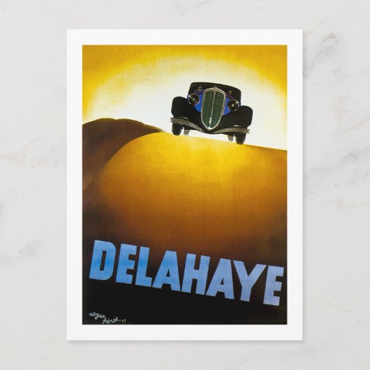 Delahaye -  reclame briefkaart (Voorkant)