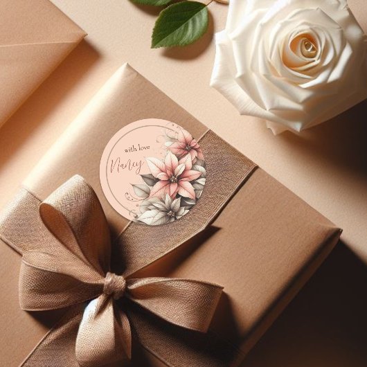 Delaicate Aanpasbare Bloemmotief  Ronde Sticker