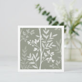 Delaicate olijfgroene bloemstreep Art Kaart (Staand voorkant)