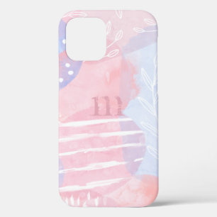 Delaicate Roze en Blauwe Abstracte Waterverf Vorm Case-Mate iPhone Case