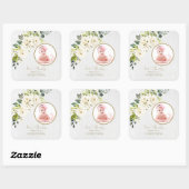 Delaicate Witte Ivoren Bloem Meisje Foto Doop Vierkante Sticker (Vel)