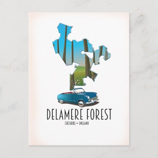 Delamere Forest Cheshire Engeland kaart (Voorkant)