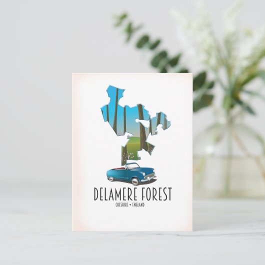 Delamere Forest Cheshire England kaart (Staand voorkant)