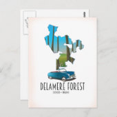 Delamere Forest Cheshire England kaart (Voorkant / Achterkant)