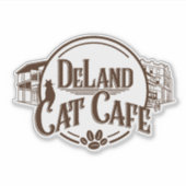 DeLand Cat Cafe LOGO grote sticker (Voorkant)