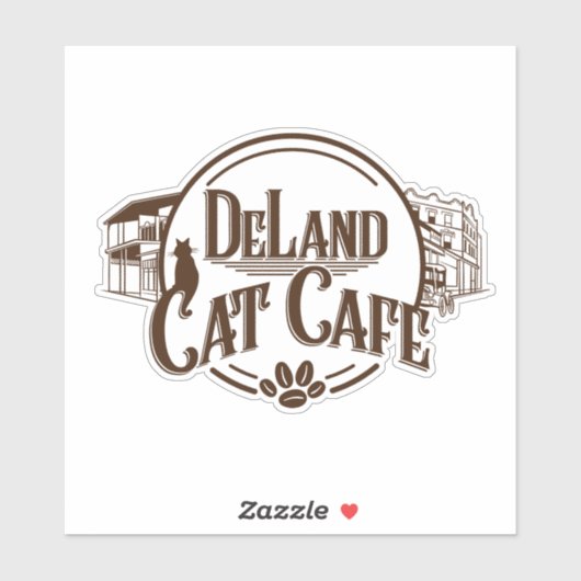 DeLand Cat Cafe LOGO grote sticker (Vel)
