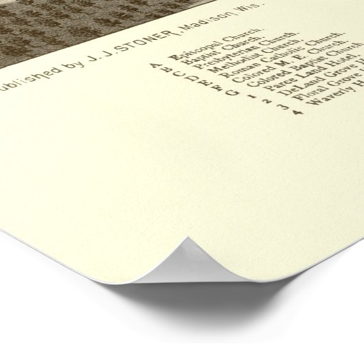 DeLand, FL Panoramic Map - 1884 Poster (Hoek)