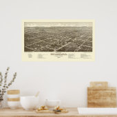 DeLand, FL Panoramic Map - 1884 Poster (Keuken)