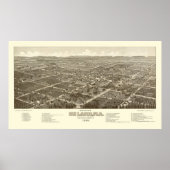 DeLand, FL Panoramic Map - 1884 Poster (Voorkant)