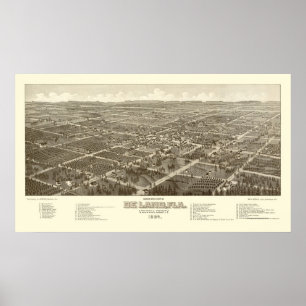 DeLand, FL Panoramic Map - 1884 Poster