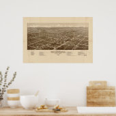 DeLand Florida 1884 Antiek Panorama Poster (Keuken)