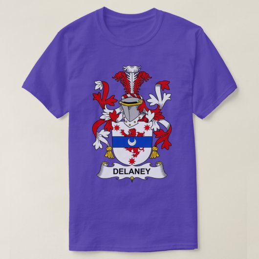 Delaney Coat of Arms Family Crest T-shirt (Design voorkant)