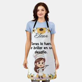 Delantal Apron diseño personalizable de girasol  Schort